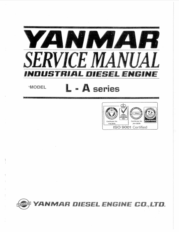 YANMAR L-A SERIES DIESEL ENGINE SERVICE MANUAL - PDF FILE