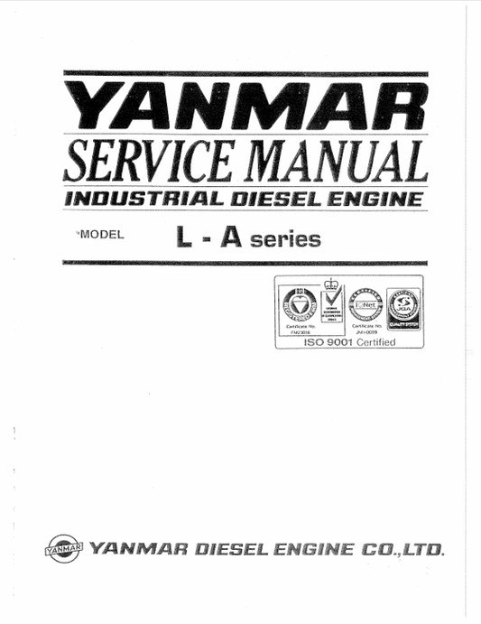 YANMAR L-A SERIES DIESEL ENGINE SERVICE MANUAL - PDF FILE
