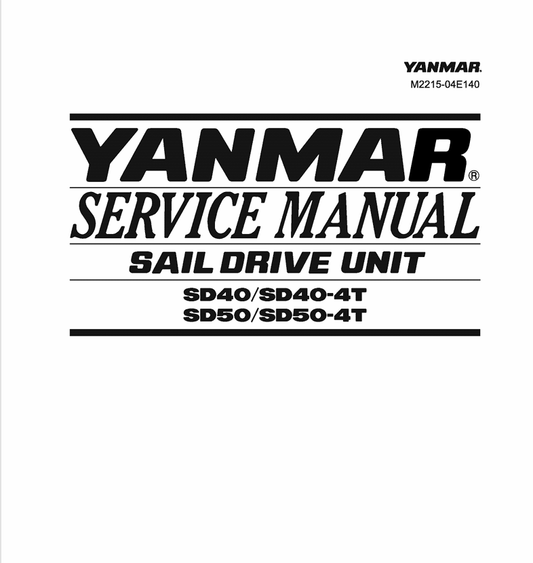 YANMAR SD40, SD50 (M2215-04E140) SERVICE MANUAL - PDF FILE