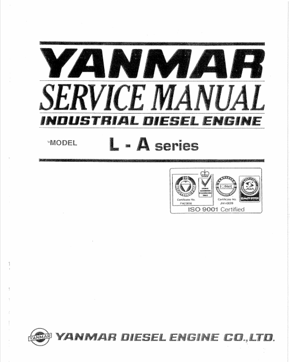 YANMAR L-A SERIES DIESEL ENGINE SERVICE MANUAL - PDF FILE
