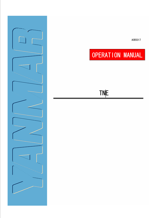 YANMAR TNE DIESEL ENGINE (A0B5017) OPERATION MANUAL - PDF FILE