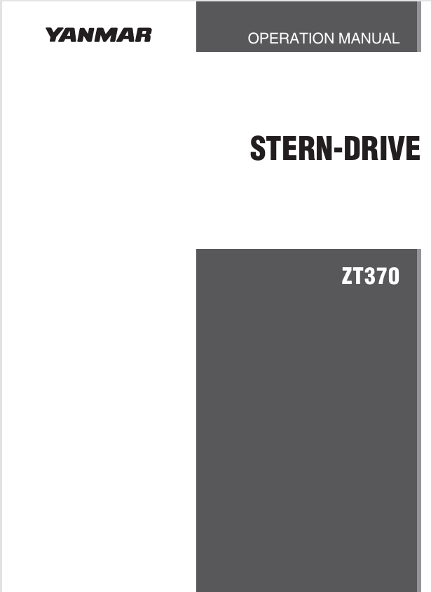 YANMAR ZT370 (0AZTD-EN0022) OPERATION MANUAL - PDF FILE