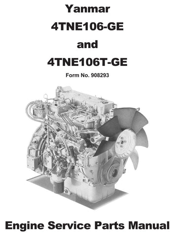 Yanmar 4TNE106-GE and 4TNE106T-GE Service Parts Catalog Manual 908293 PDF Download - Manual labs
