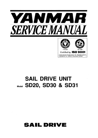 Yanmar Sail Drive Unit SD20, SD30, SD31 Service Repair Manual