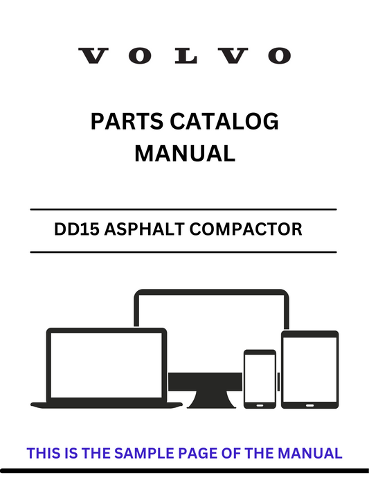 VOLVO DD15 ASPHALT COMPACTOR (COA) PARTS CATALOG MANUAL (PDF FILE)