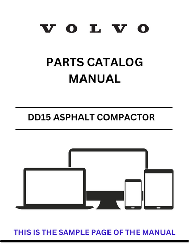 VOLVO DD15 ASPHALT COMPACTOR (COA) PARTS CATALOG MANUAL (PDF FILE)