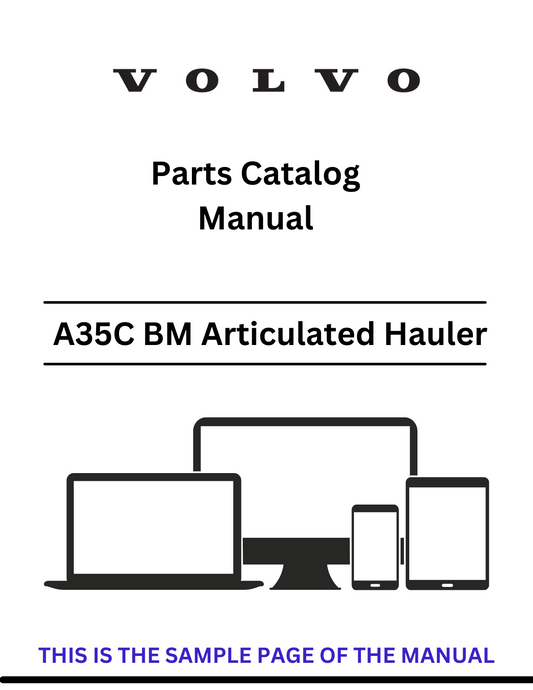 VOLVO A35C BM ARTICULATED HAULERS (ART) PARTS CATALOG MANUAL (PDF FILE)