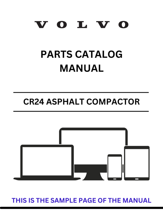 VOLVO CR24 ASPHALT COMPACTOR (COA) PARTS CATALOG MANUAL (PDF FILE)