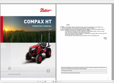 Discover the essential ZETOR TRACTOR COMPAX HT, 25 OPERATOR’S MANUAL in a convenient PDF format. This comprehensive guide is designed to enhance your understanding of your tractor's features, ensuring you get the most out of your equipment.