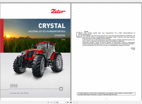 Unlock the full potential of your Zetor Tractor Crystal 150 and 160 with our comprehensive Operator’s Manual, available in a convenient PDF format. This essential guide is designed to provide you with all the information you need to operate and maintain your tractor efficiently,