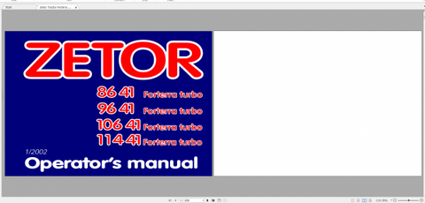 Unlock the full potential of your Zetor Forterra tractor with the comprehensive Operator’s Manual available in a convenient PDF format. This essential guide covers models 86-41, 96-41, 106-41, and 114-41, ensuring you have all the information you need at your fingertips.