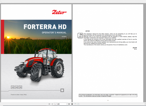 Discover the essential Zetor Tractor Forterra HD Operator’s Manual, designed specifically for models 130, 140, and 150 from 2014. This comprehensive PDF file serves as your go-to resource for understanding the intricacies of your tractor, ensuring optimal performance and longevity.