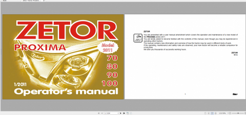 With detailed instructions and specifications, this manual is designed to enhance your understanding of your tractor's features and capabilities. Whether you're a seasoned operator or new to the ZETOR brand,