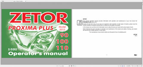 Discover the essential ZETOR TRACTOR PROXIMA PLUS 90, 100, 110 (2012) 3B Operator’s Manual, now available in a convenient PDF format. This comprehensive guide is designed to enhance your understanding and operation of these powerful tractors,