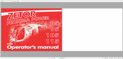 Enhance your ZETOR Tractor experience with the comprehensive Operator’s Manual for the Proxima Power series (85, 95, 105, 115, 2009). This PDF file serves as an essential guide,