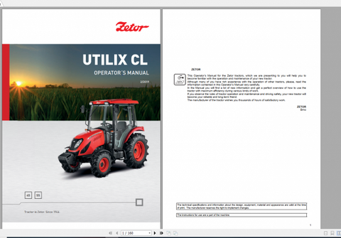 DISCOVER THE ESSENTIAL ZETOR TRACTOR UTILIX CL OPERATOR’S MANUAL FOR MODELS 45 AND 55 (2019). THIS COMPREHENSIVE PDF FILE IS DESIGNED TO PROVIDE YOU WITH ALL THE NECESSARY INFORMATION TO OPERATE AND MAINTAIN YOUR TRACTOR EFFICIENTLY.