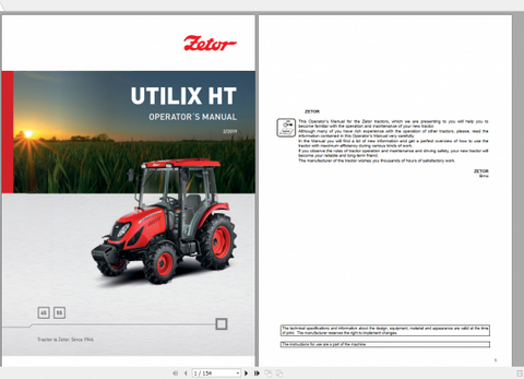 UNLOCK THE FULL POTENTIAL OF YOUR ZETOR TRACTOR UTILIX HT 45 AND 55 WITH THE COMPREHENSIVE OPERATOR’S MANUAL, AVAILABLE IN A CONVENIENT PDF FORMAT. THIS ESSENTIAL GUIDE IS DESIGNED TO ENHANCE YOUR UNDERSTANDING OF YOUR TRACTOR'S FEATURES, 