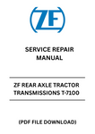 Unlock the full potential of your ZF Rear Axle Tractor with the T-7100 Service Repair Manual. This comprehensive PDF file is designed to provide you with detailed insights and step-by-step instructions for effective maintenance and repair. Whether you're a seasoned mechanic or a DIY enthusiast, this manual is an essential resource for ensuring your tractor operates at peak performance.