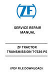 Unlock the full potential of your ZF Tractor with the T-7336 PS Service Repair Manual, available in a convenient PDF format. This comprehensive guide is designed to provide you with detailed instructions and insights for maintaining and repairing your tractor's transmission system, ensuring optimal performance and longevity.