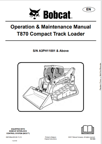 Discover the comprehensive operation and maintenance manual for the BOBCAT T870 Compact Track Loader. Download the PDF file for essential insights and guidelines.