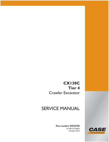 CASE CX130C (TIER 4) CRAWLER EXCAVATOR SERVICE MANUAL - 84592789