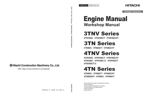 Unlock the full potential of your HITACHI machinery with the comprehensive 3TNV, 3TN, 4TNV, and 4TN Series Service Manual (EWDEP-EN-02) in PDF format. This essential resource provides detailed insights into maintenance, troubleshooting, and repair procedures, ensuring your equipment operates at peak performance. With easy navigation and clear illustrations, this manual is designed for both seasoned technicians and DIY enthusiasts, making it an invaluable addition to your toolkit. Don't miss the opportunity 