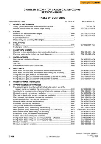 
Investing in the SM210BTOC-0 Service Manual means investing in the longevity of your equipment. Equip yourself with the knowledge to tackle any challenge and keep your excavators running smoothly for years to come. Don't miss out on this invaluable resource—order your copy today!