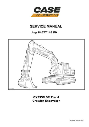 CASE CX235C SR  CRAWLER EXCAVATOR SERVICE MANUAL - 84577148