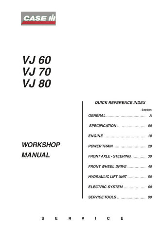 Discover the ultimate resource for maintaining your CASE VJ60, VJ70, and VJ80 tractors with the comprehensive Service Manual 7-74540. This essential guide is designed to provide you with detailed instructions and insights, ensuring that you can perform repairs and maintenance with confidence and precision.
