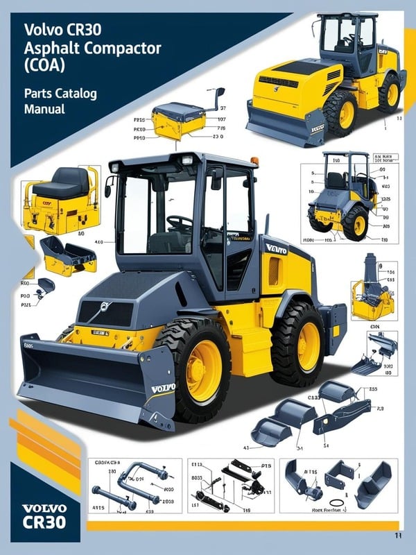 VOLVO CR30 ASPHALT COMPACTOR (COA) PARTS CATALOG MANUAL (PDF FILE)