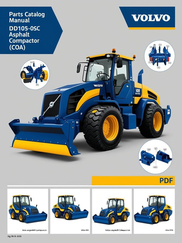 VOLVO DD105 0SC ASPHALT COMPACTOR (COA) PARTS CATALOG MANUAL (PDF FILE)