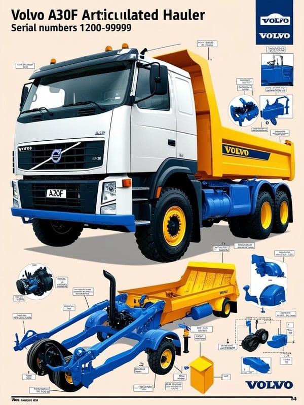 VOLVO A30F SN 12001-99999 ARTICULATED HAULERS (ART) PARTS CATALOG MANUAL (PDF FILE)