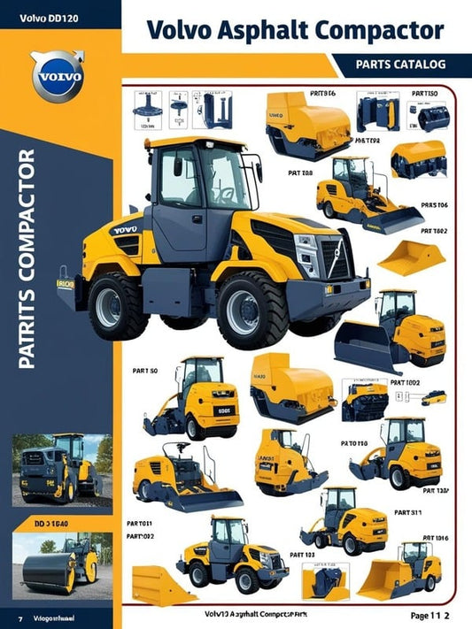 VOLVO DD120 ASPHALT COMPACTOR (COA) PARTS CATALOG MANUAL (PDF FILE)